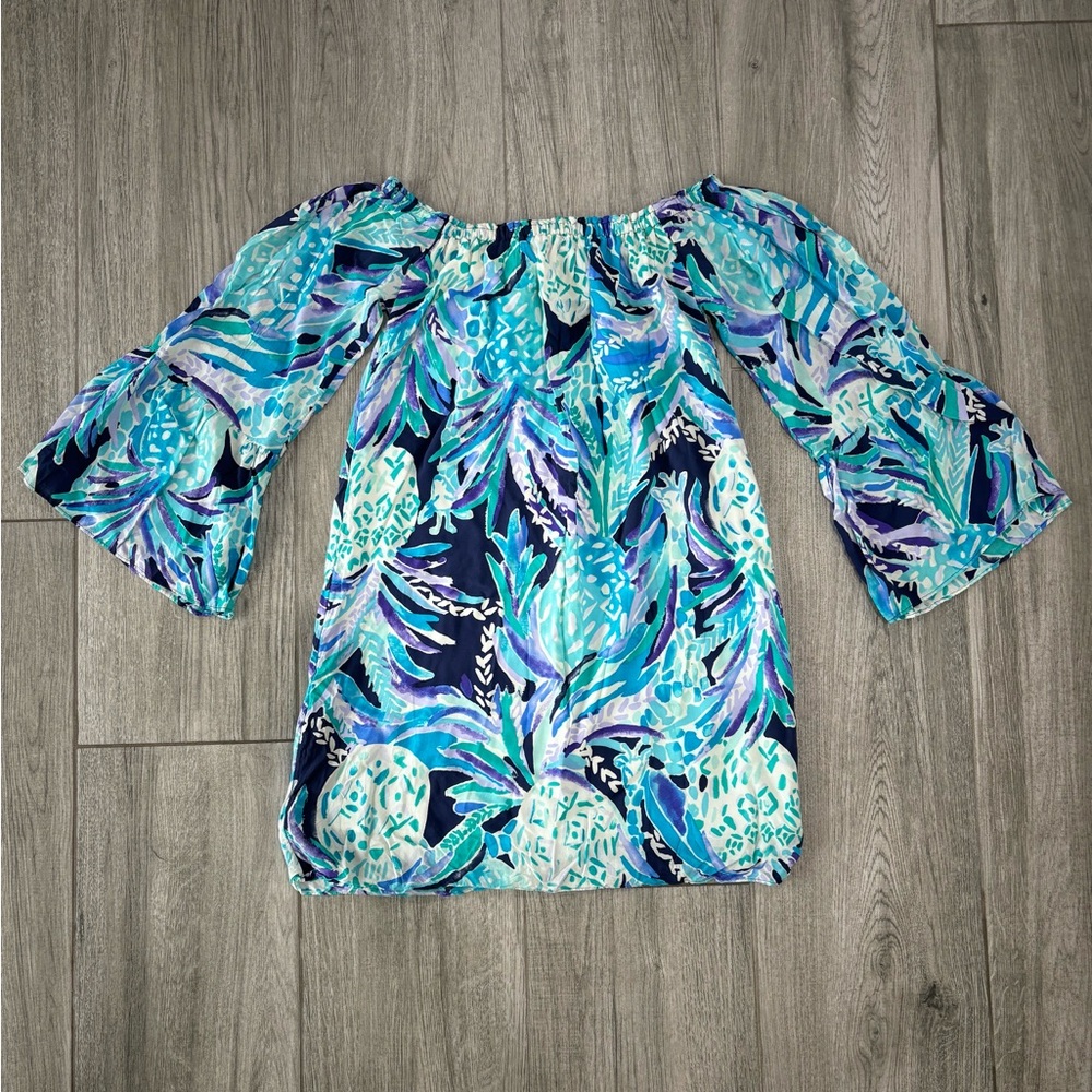 Lilly Pulitzer Nevie Dress, Alotta Colada, Small, EUC.